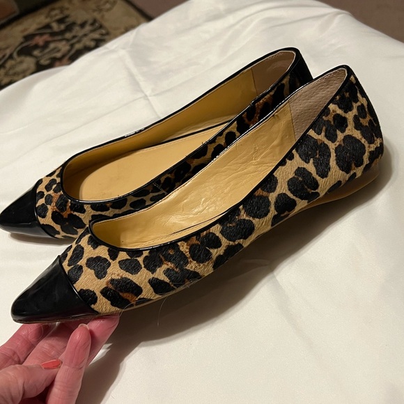Sz 9.5 Cheetah Calf Hair Leather ballerina flats Gianni Bini - Picture 6 of 13
